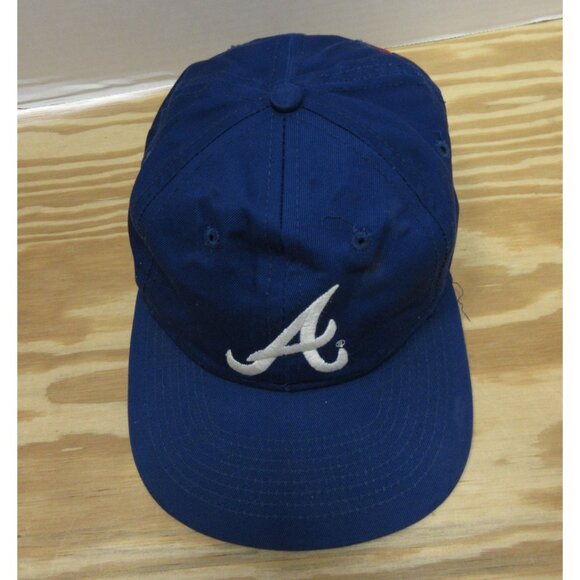 VINTAGE Atlanta Braves Hat Cap Snapback Spell Out Logo MLB Campri 90s * - Picture 2 of 13